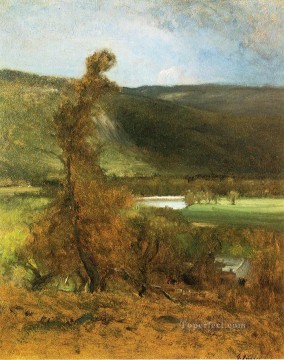 Cheval œuvres - North Conway cheval blanc Ledge paysage tonaliste George Inness